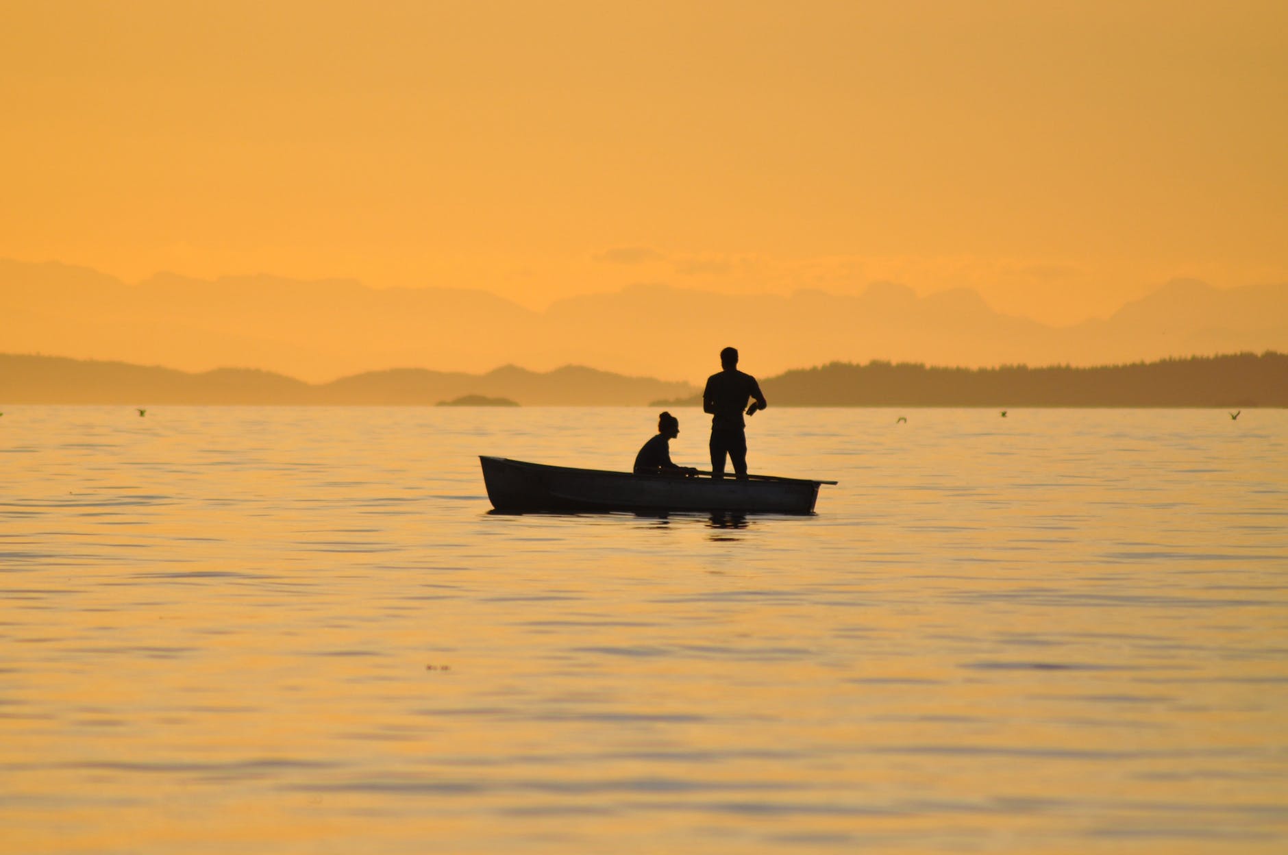 fishing sunset romantic ocean