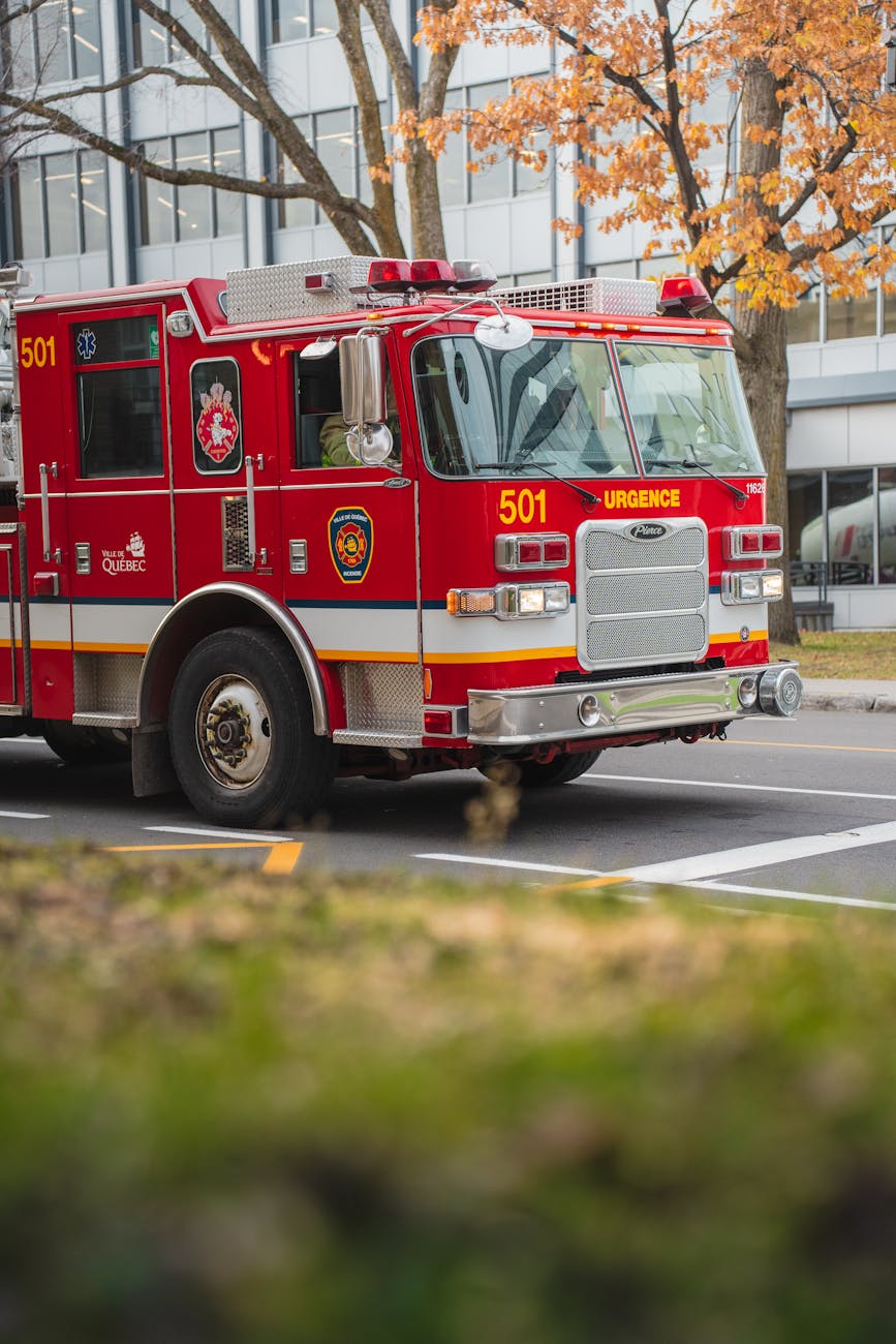 fire engine parked on a street