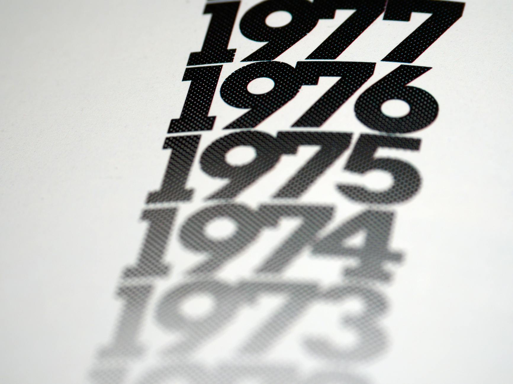 a close up shot of years in black and white text