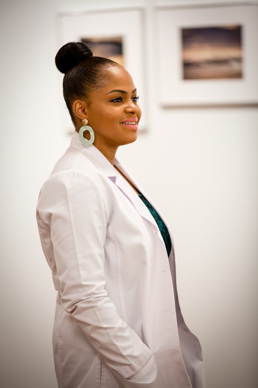 woman in white medical robe
