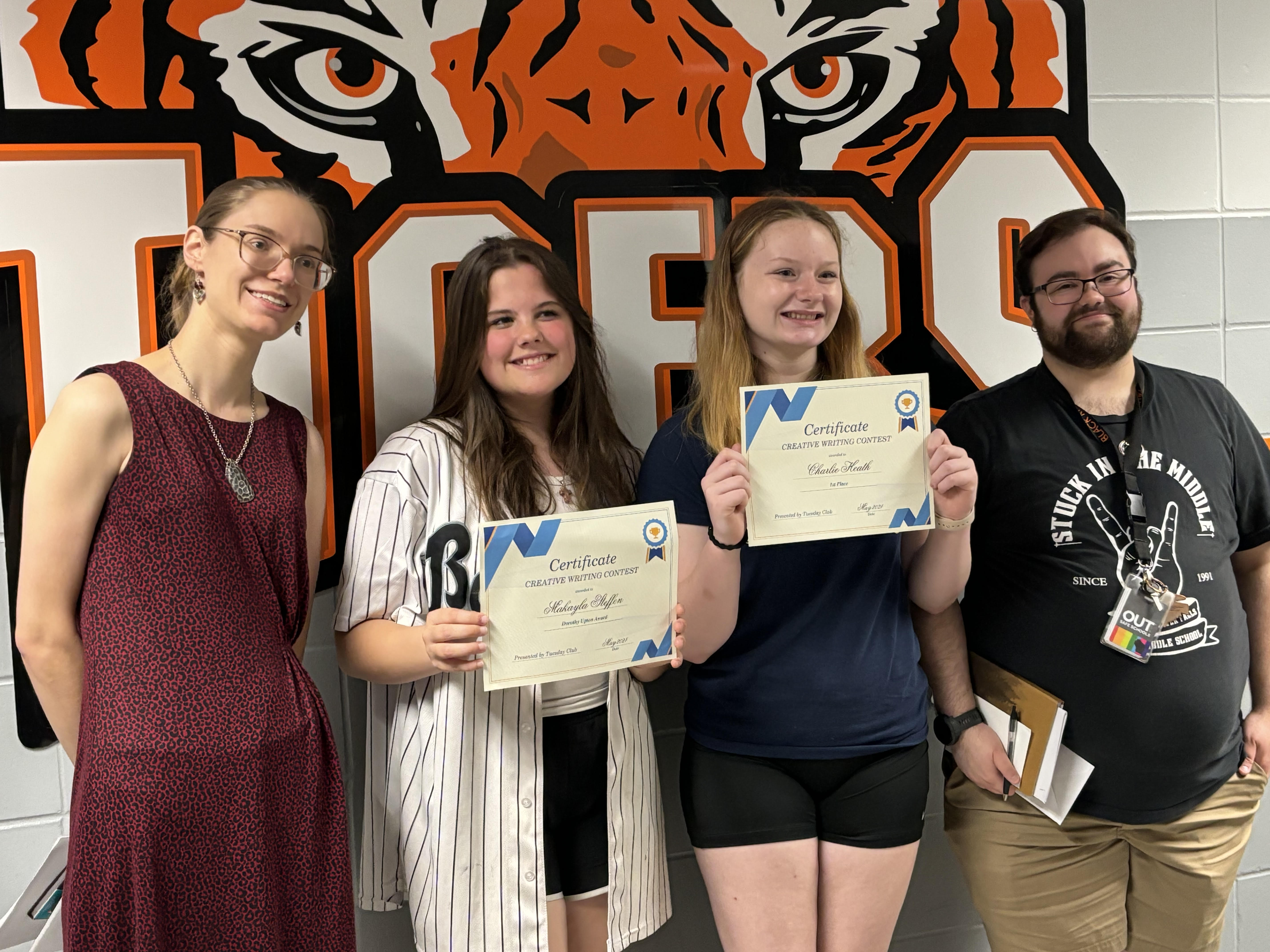 8th Grade teacher, Miss Schilling, Makayla Steffen, Charlie Heath, 8th grade Mr Brandeau.