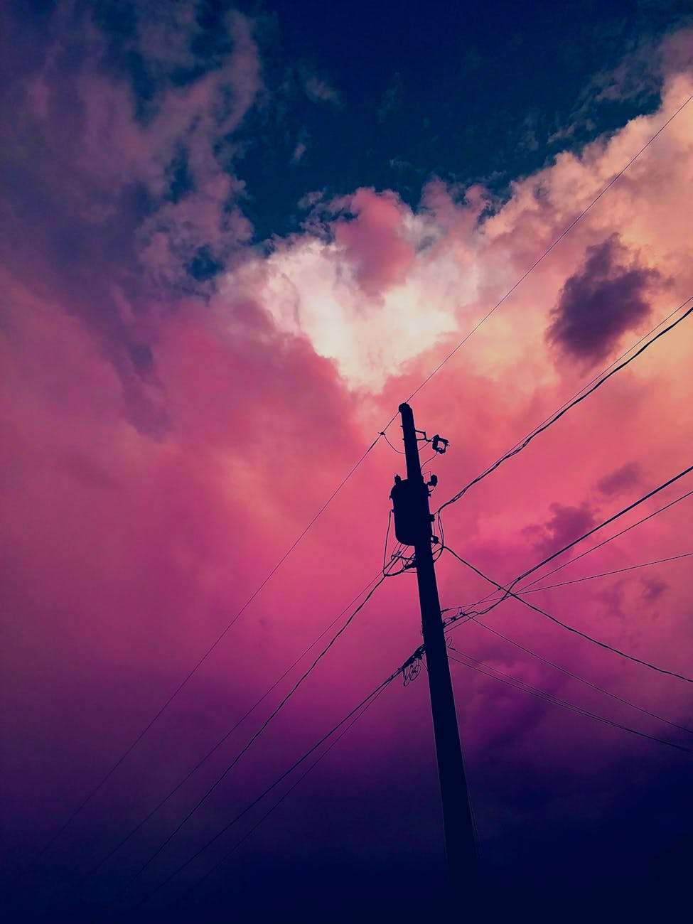 silhouette of street post